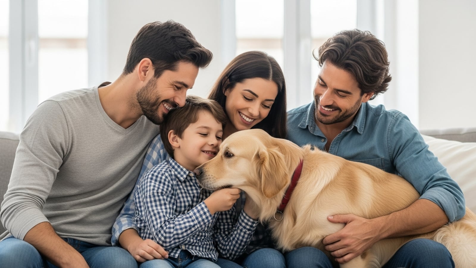 Family with their dog